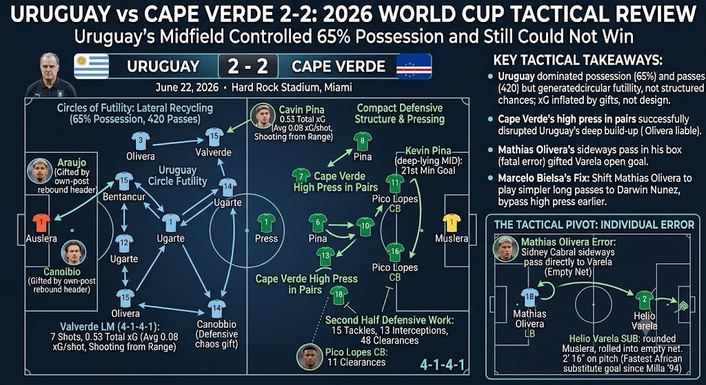 Uruguay vs Cape Verde 2-2: 2026 World Cup Tactical Review