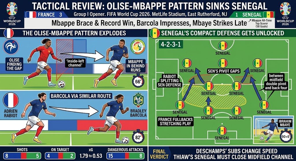 France vs Senegal 2026 World Cup Mbappe Brace Wins It