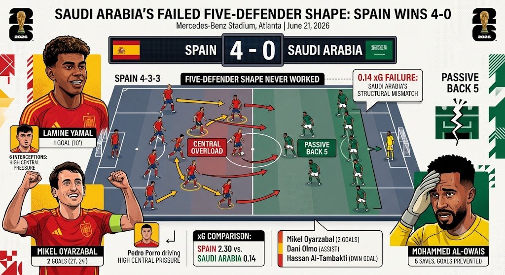 Spain vs Saudi Arabia 4-0 2026 World Cup Tactical Review